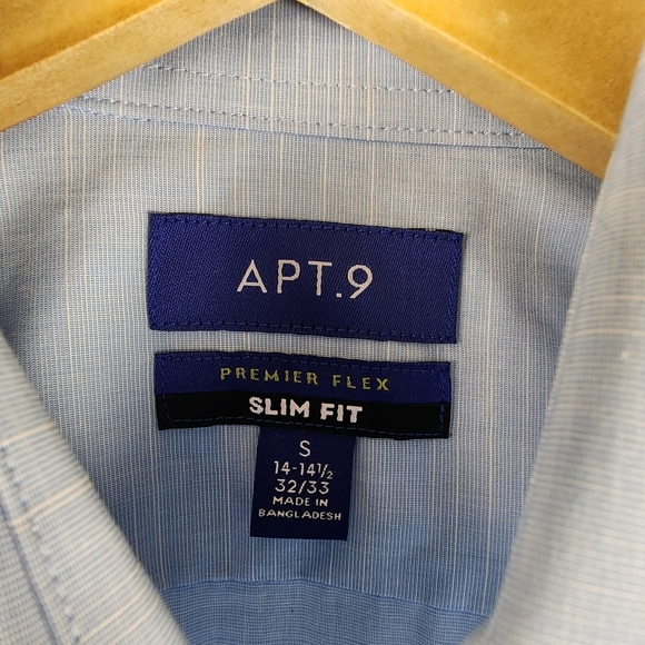 Apt. 9 Men's Button Down Dress Shirt Long Sleeve Light Blue Size S - Picture 3 of 8